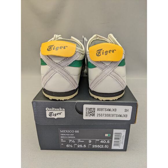 Authentic Onitsuka Tiger MEXICO 66 Leather 1183C102 201 BIRCH/GREEN Size US 7.5 - Picture 8 of 12